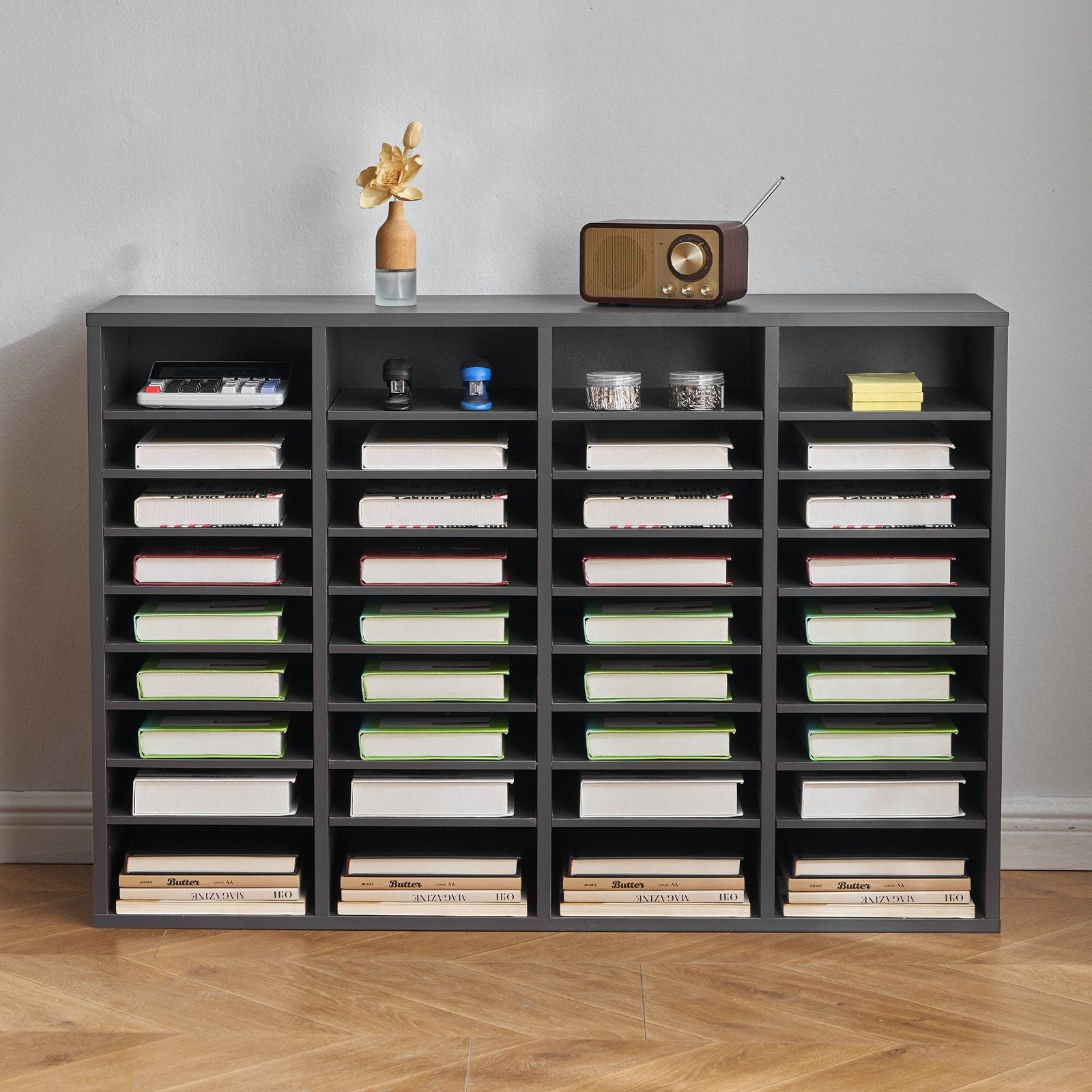 Literature Organizer, 36 Compartments Office Mailbox with Adjustable Shelves, Wooden Mailbox Sorter Medium V952-WJJEKBHB36G93NKYIV0