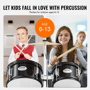 Kids Drum Set, 5-Piece, 406.4 mm Beginner Full Drum Set with Bass Toms Snare Floor Drum Adjustable Throne V952-WJTJZG5JT16HCA94HV0