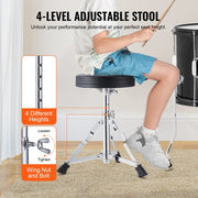 Kids Drum Set, 5-Piece, 406.4 mm Beginner Full Drum Set with Bass Toms Snare Floor Drum Adjustable Throne V952-WJTJZG5JT16HCA94HV0
