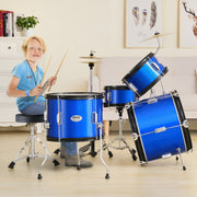 Kids Drum Set, 5-Piece, 406.4 mm Beginner Full Drum Set with Bass Toms Snare Floor Drum Adjustable Throne V952-WJTJZG5JT16LU8B1VV0