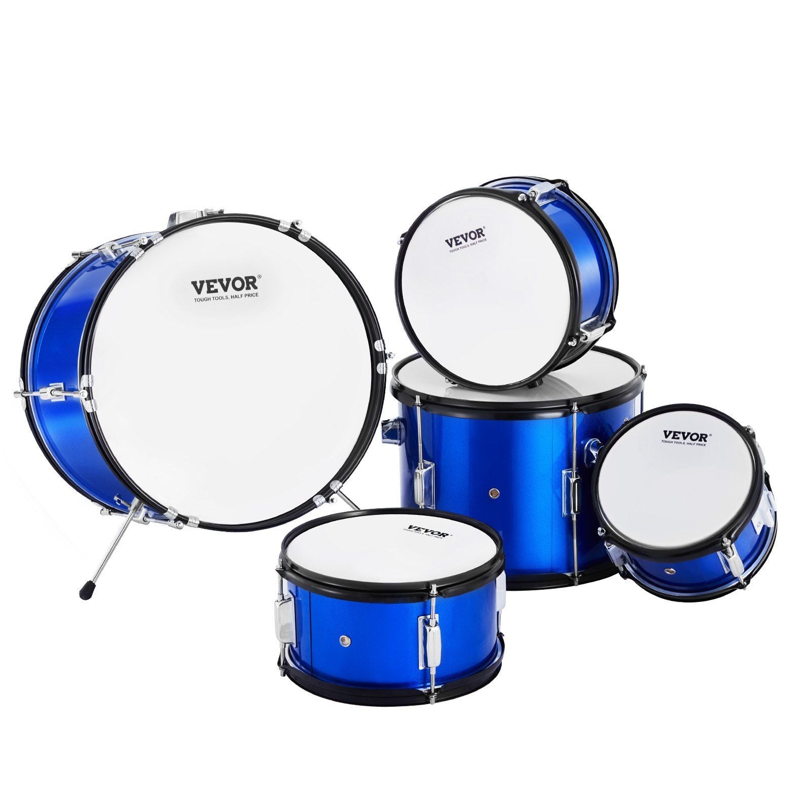 Kids Drum Set, 5-Piece, 406.4 mm Beginner Full Drum Set with Bass Toms Snare Floor Drum Adjustable Throne V952-WJTJZG5JT16LU8B1VV0