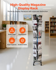 Greeting Cards Display Rack, 32 Pockets Rotating Postcard Brochure Display Stand, 360 degrees Spinning Card V952-WJZSMXPKDHJS8Z53G001V0
