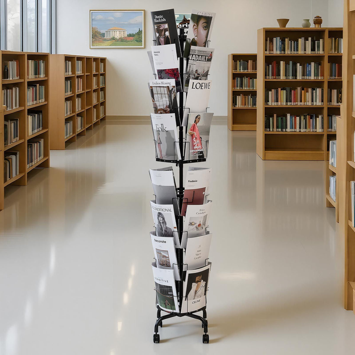 Greeting Cards Display Rack, 32 Pockets Rotating Postcard Brochure Display Stand, 360 degrees Spinning Card V952-WJZSMXPKDHJS8Z53G001V0