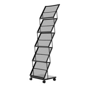 Brochure Display Rack, Foldable 5 Pockets Magazine Literature Display Stand, Movable Floor Standing Magazine V952-WJZSXLDSDZJLCN4PI001V0