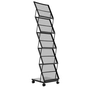 Brochure Display Rack, Foldable 5 Pockets Magazine Literature Display Stand, Movable Floor Standing Magazine V952-WJZSXLDSDZJLCN4PI001V0