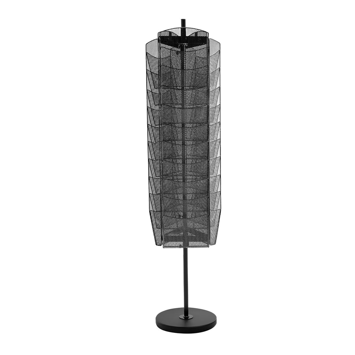 Rotating Brochure Display Rack, 30 Pockets Mesh Magazine Literature Display Stand, Portable Floor Standing V952-WJZSXLDSDZS3117YE001V0
