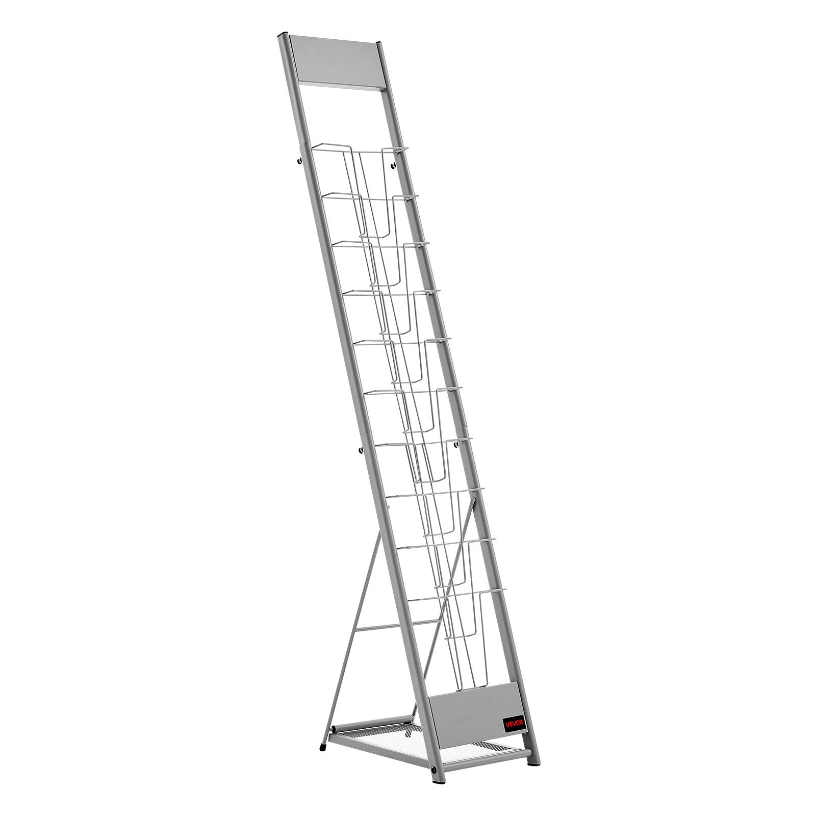 Brochure Display Rack, 10 Pockets Magazine Literature Display Stand, Portable Floor Standing Magazine Rack, V952-WJZSXLDSDZS4EKNWY001V0