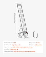 Brochure Display Rack, 10 Pockets Magazine Literature Display Stand, Portable Floor Standing Magazine Rack, V952-WJZSXLDSDZS4EKNWY001V0