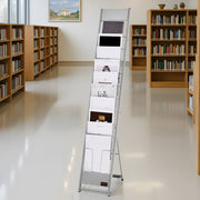 Brochure Display Rack, 10 Pockets Magazine Literature Display Stand, Portable Floor Standing Magazine Rack, V952-WJZSXLDSDZS4EKNWY001V0
