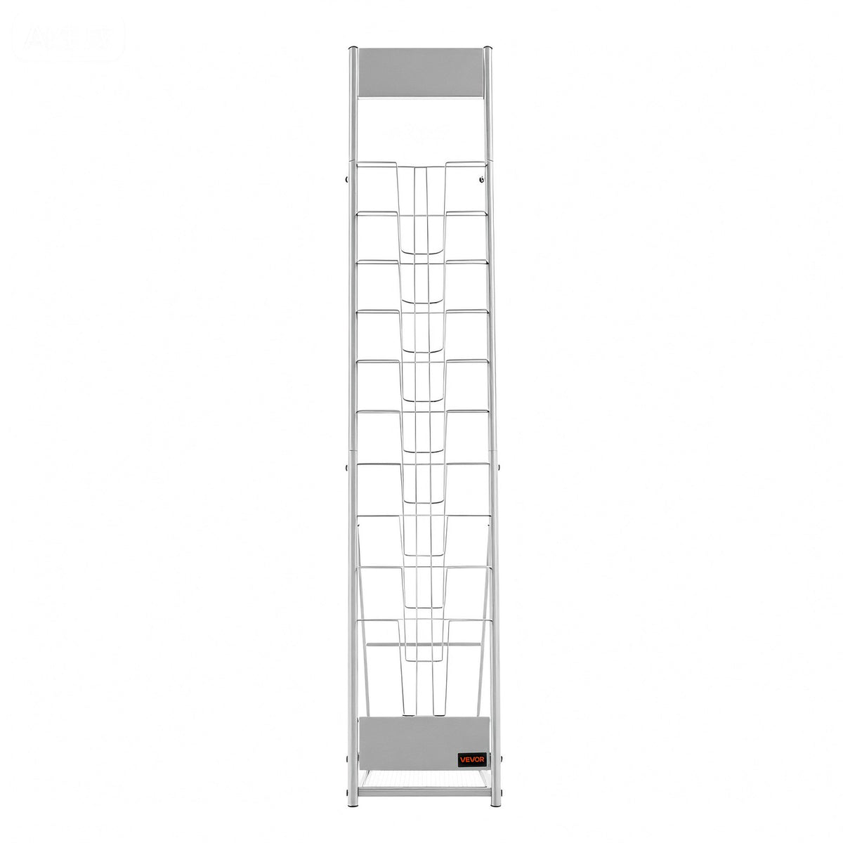Brochure Display Rack, 10 Pockets Magazine Literature Display Stand, Portable Floor Standing Magazine Rack, V952-WJZSXLDSDZS4EKNWY001V0
