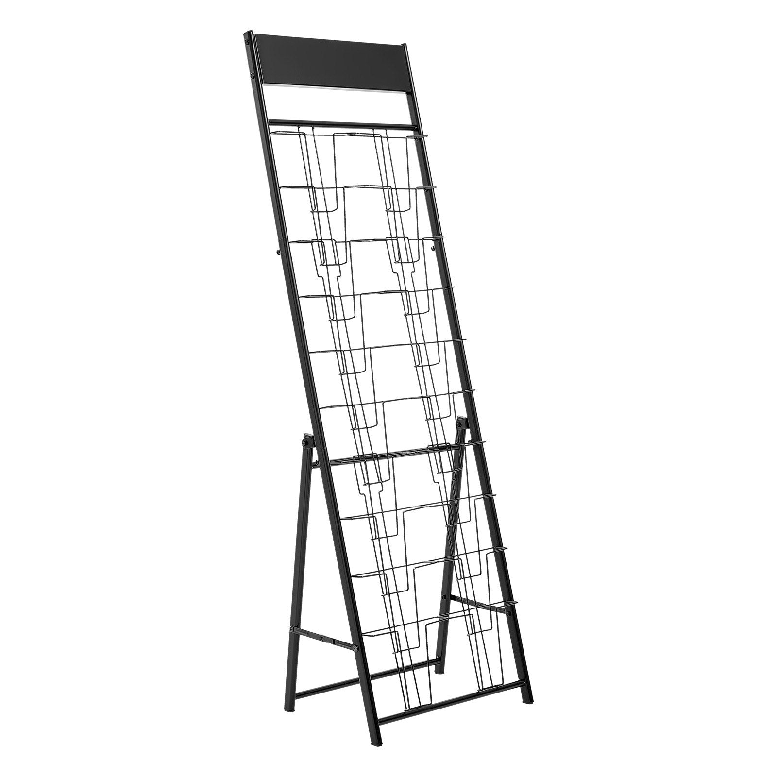 Brochure Display Rack, 20 Pockets Magazine Literature Display Stand, Portable Floor Standing Magazine Rack, V952-WJZSXLDSZJS2CXBZV001V0