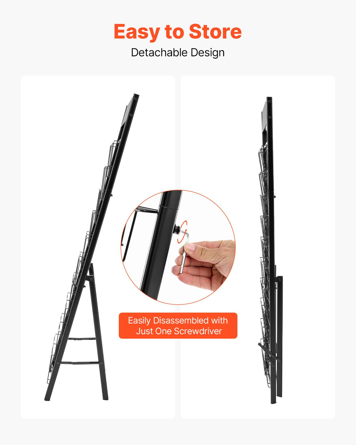 Brochure Display Rack, 20 Pockets Magazine Literature Display Stand, Portable Floor Standing Magazine Rack, V952-WJZSXLDSZJS2CXBZV001V0