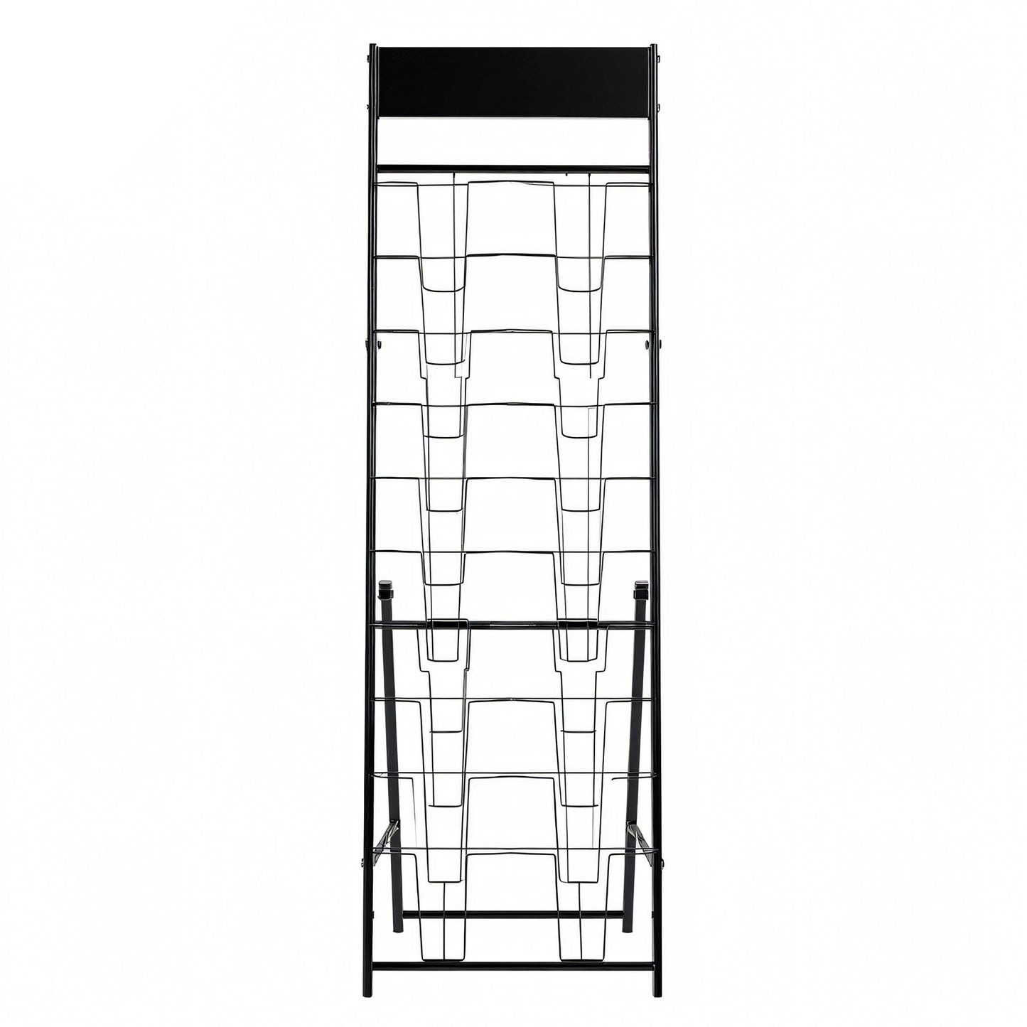 Brochure Display Rack, 20 Pockets Magazine Literature Display Stand, Portable Floor Standing Magazine Rack, V952-WJZSXLDSZJS2CXBZV001V0