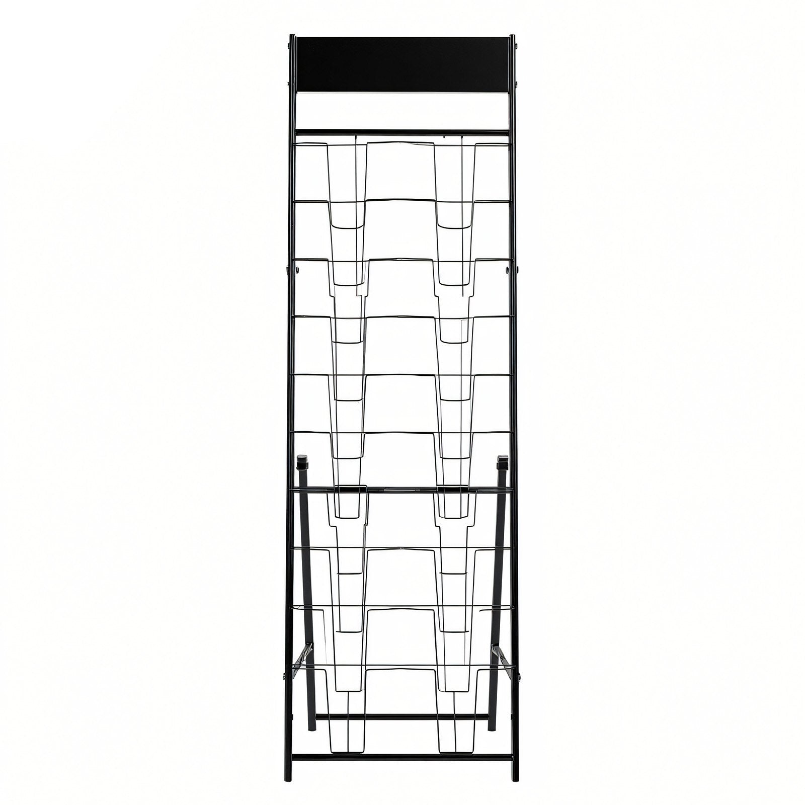 Brochure Display Rack, 20 Pockets Magazine Literature Display Stand, Portable Floor Standing Magazine Rack, V952-WJZSXLDSZJS2CXBZV001V0