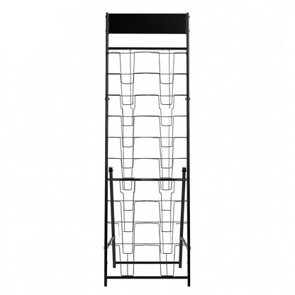 Brochure Display Rack, 20 Pockets Magazine Literature Display Stand, Portable Floor Standing Magazine Rack, V952-WJZSXLDSZJS2CXBZV001V0