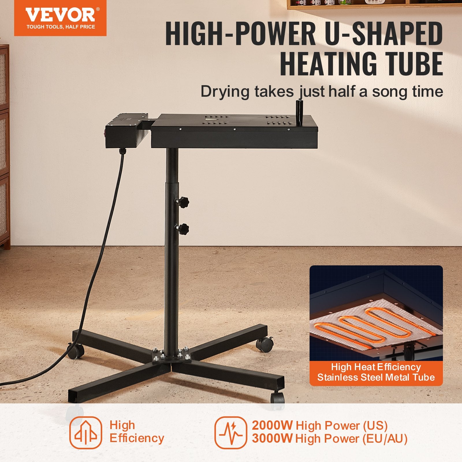 Flash Dryer, 18 x 18 inch Flash Dryer for Screen Printing, 0-750 degrees F Temperature Control, High Power V952-WKSWBHGJ18X13X01YV3