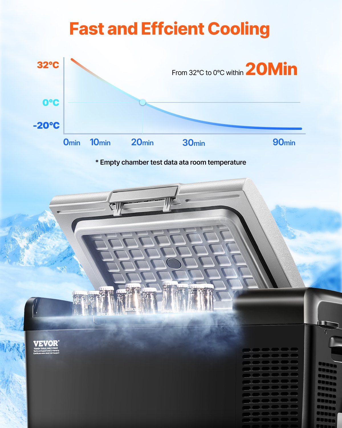 Portable Car Refrigerator Freezer Compressor 15L Single Zone for Car Home V952-WLCZBXX15LDMAC49OV3