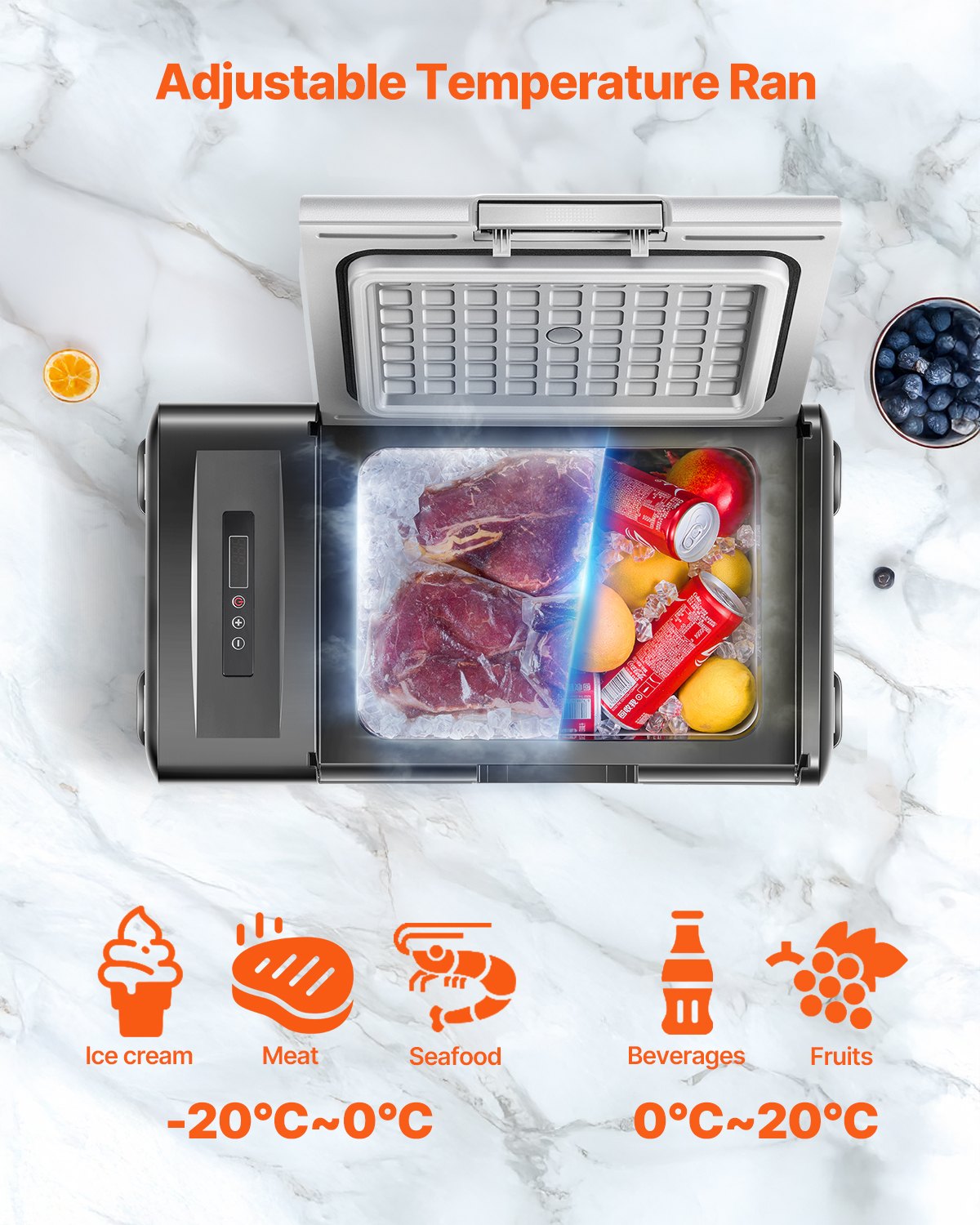 Portable Car Refrigerator Freezer Compressor 15L Single Zone for Car Home V952-WLCZBXX15LDMAC49OV3