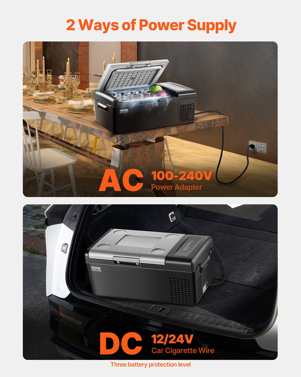 Portable Car Refrigerator Freezer Compressor 15L Single Zone for Car Home V952-WLCZBXX15LDMAC49OV3