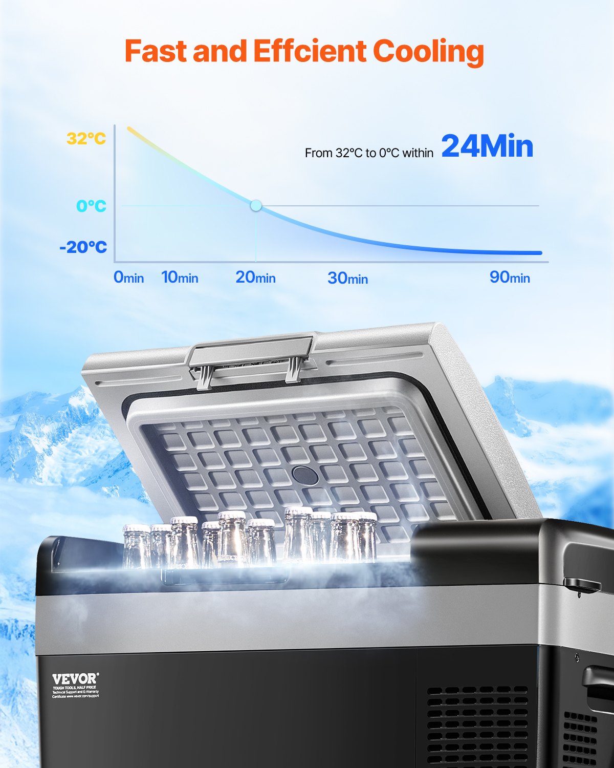 Portable Car Refrigerator Freezer Compressor 20L Single Zone for Car Home V952-WLCZBXX20LDM23O7YV3