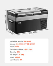 Portable Car Refrigerator Freezer Compressor 20L Single Zone for Car Home V952-WLCZBXX20LDM23O7YV3