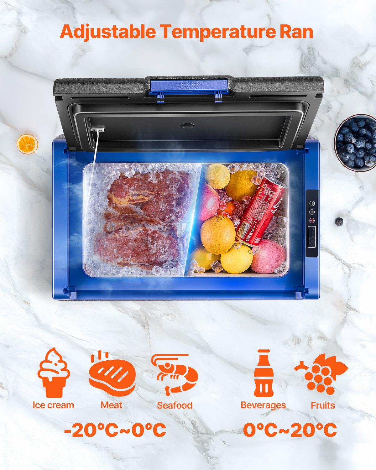Portable Car Refrigerator Freezer Compressor 20L Single Zone for Car Home V952-WLCZBXX20LDM8J6VAV3
