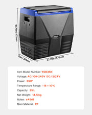 Portable Car Refrigerator Freezer Compressor 35L Single Zone for Car Home V952-WLCZBXX35LDMYFVEFV3