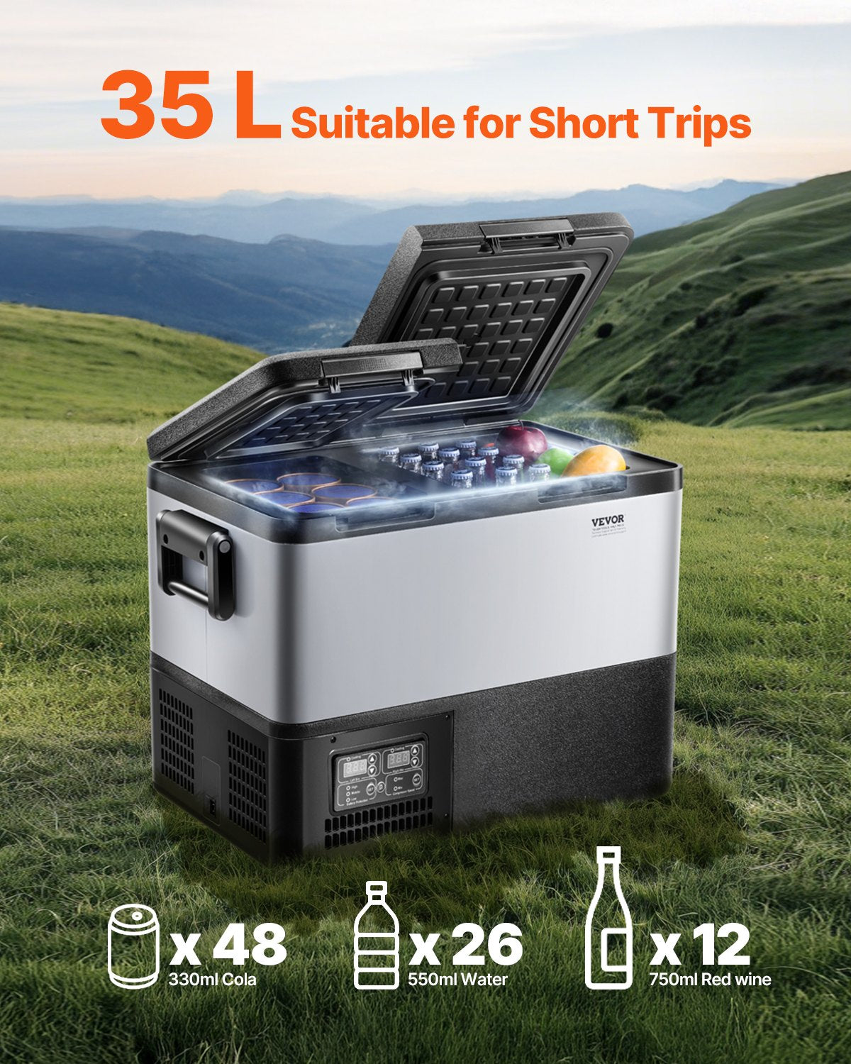 Portable Car Refrigerator Freezer Compressor 35L Dual Zone for Car Home V952-WLCZBXX35LSMYO6MUV3