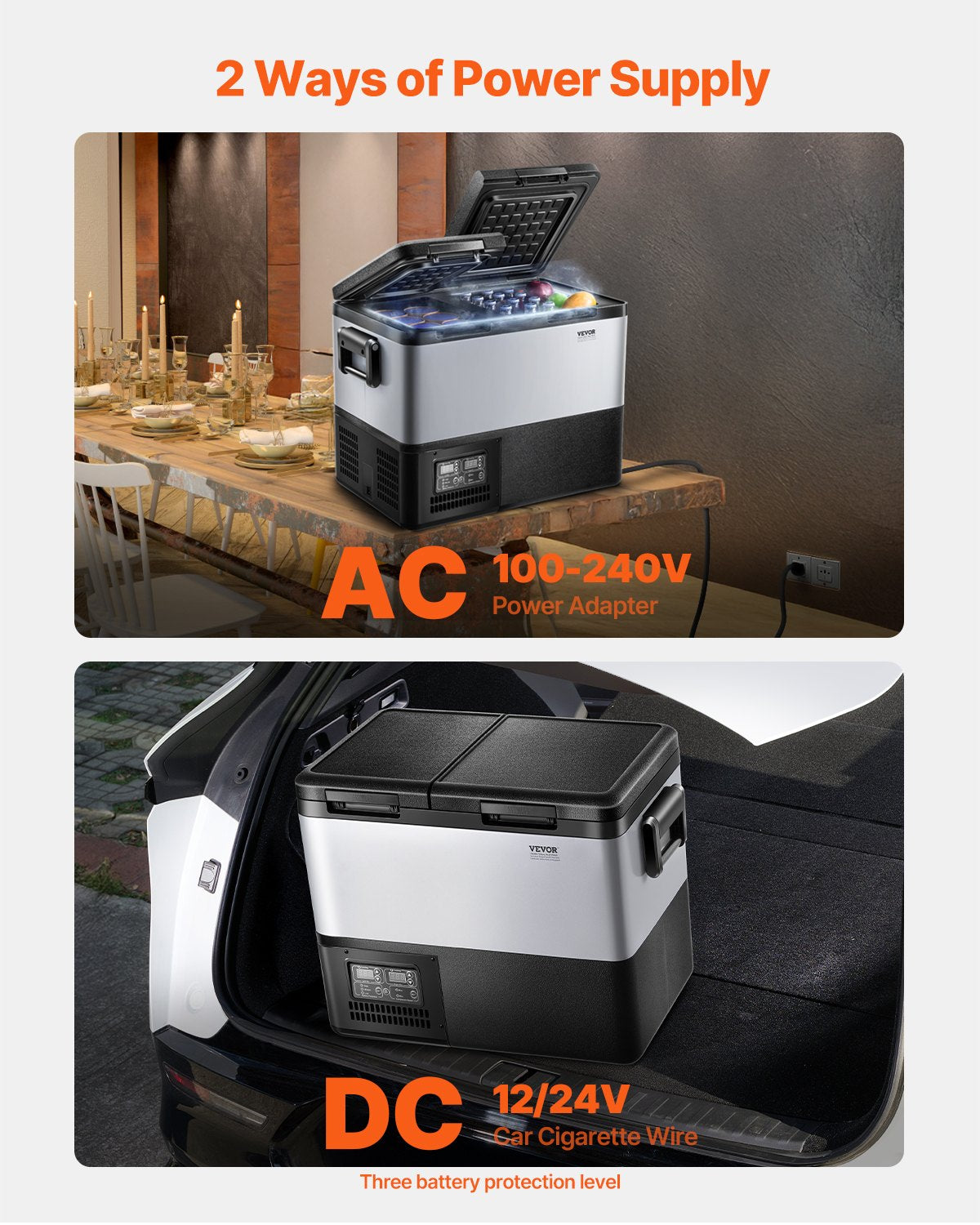 Portable Car Refrigerator Freezer Compressor 35L Dual Zone for Car Home V952-WLCZBXX35LSMYO6MUV3