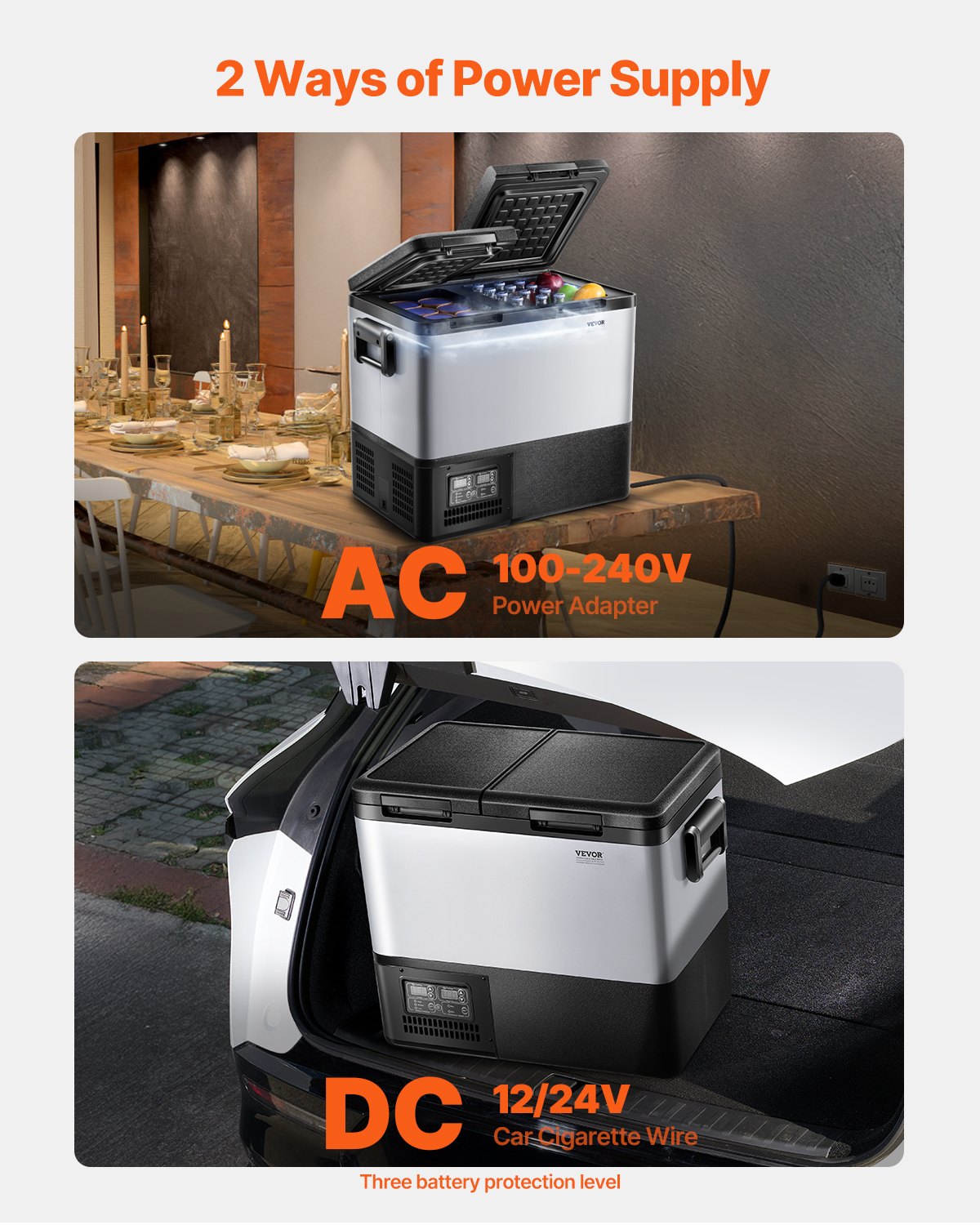 Portable Car Refrigerator Freezer Compressor 45L Dual Zone for Car Home V952-WLCZBXX45LSM8LM9FV3