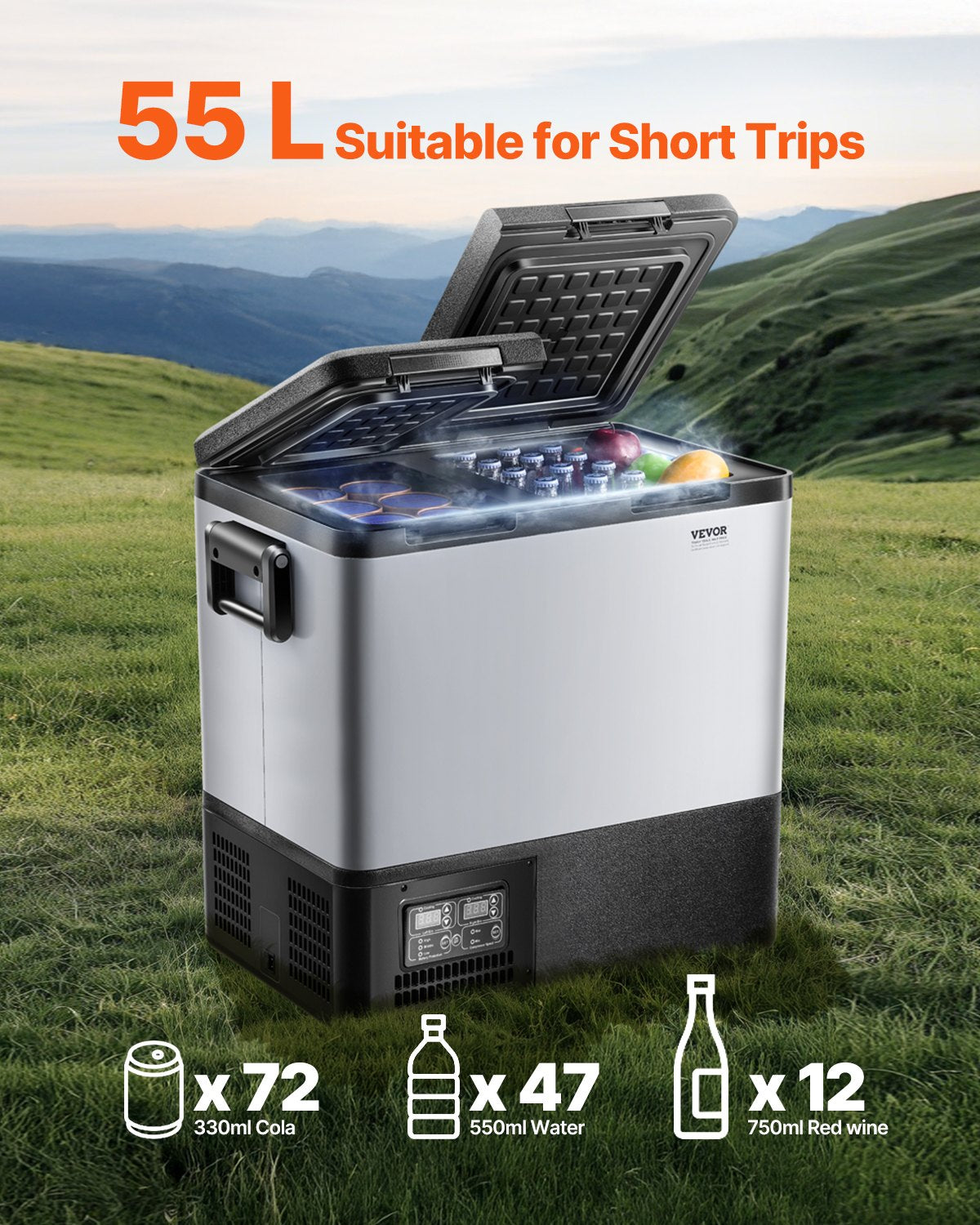 Portable Car Refrigerator Freezer Compressor 55L Dual Zone for Car Home V952-WLCZBXX55LSM46682V3