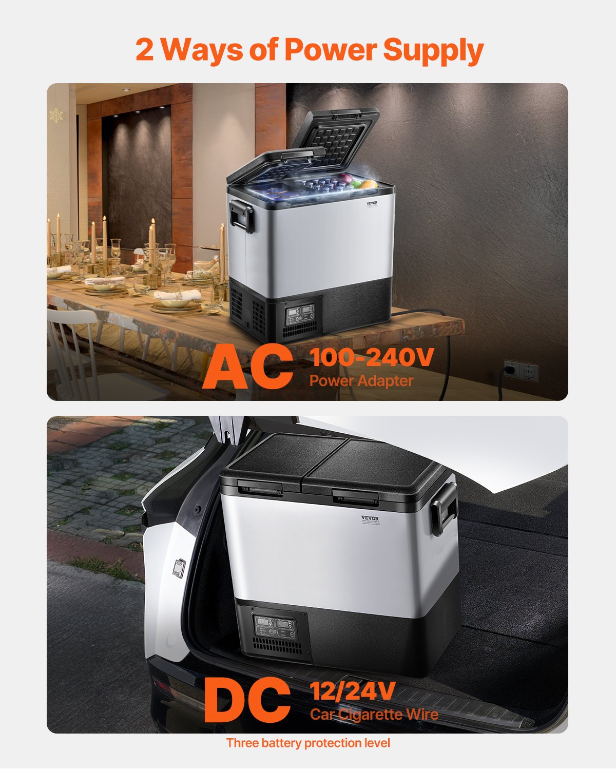 Portable Car Refrigerator Freezer Compressor 55L Dual Zone for Car Home V952-WLCZBXX55LSM46682V3