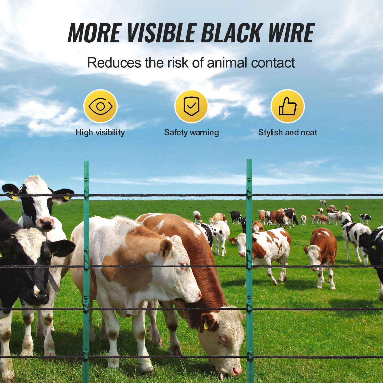 Electric Fence Wire, 1000Ft 305M Portable Polywire, 1/4" Diameter 2 Copper Strands for Reliable Conductivity V952-WLDXJSKJSK10BKJL6Y3