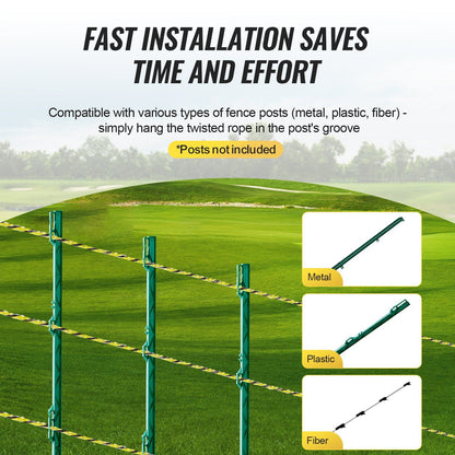 Electric Fence Wire, 3366Ft 1026M Portable Polywire, 1/8" Diameter 6 Stainless Steel Strands for Reliable V952-WLDXJSKJSK333Z33CY3