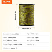Electric Fence Wire, 3366Ft 1026M Portable Polywire, 1/8" Diameter 6 Stainless Steel Strands for Reliable V952-WLDXJSKJSK333Z33CY3
