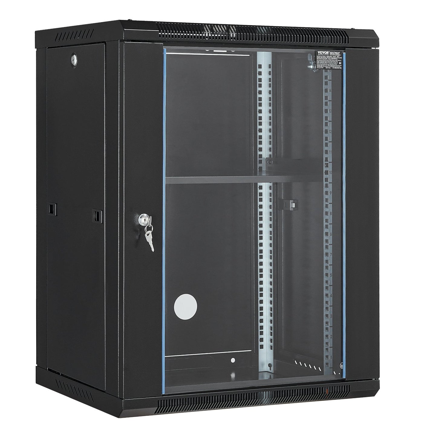 15U Wall Mount Network Cabinet, 226.8 kg Max. Ground Load Capacity, Server Rack Cabinet Enclosure with V952-WLJJ15UW155GJOIJAV0