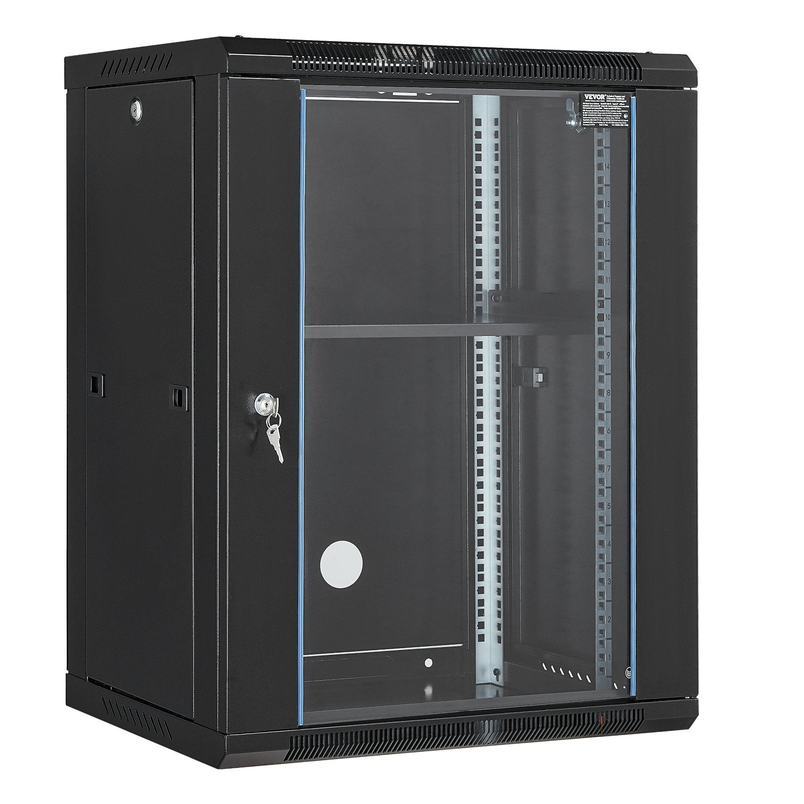 15U Wall Mount Network Cabinet, 226.8 kg Max. Ground Load Capacity, Server Rack Cabinet Enclosure with V952-WLJJ15UW155GJOIJAV0