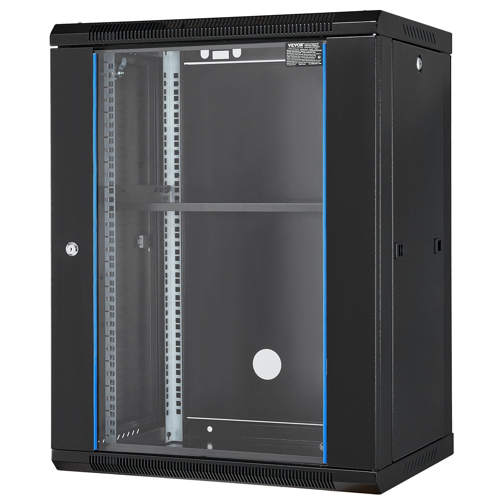 15U Wall Mount Network Cabinet, 226.8 kg Max. Ground Load Capacity, Server Rack Cabinet Enclosure with V952-WLJJ15UW155GJOIJAV0
