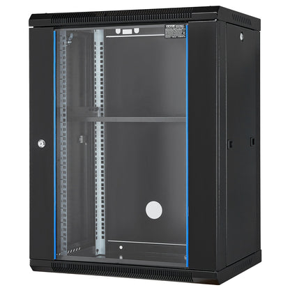 15U Wall Mount Network Cabinet, 226.8 kg Max. Ground Load Capacity, Server Rack Cabinet Enclosure with V952-WLJJ15UW155GJOIJAV0