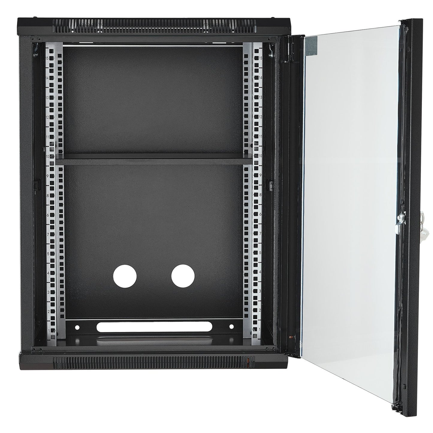 15U Wall Mount Network Cabinet, 226.8 kg Max. Ground Load Capacity, Server Rack Cabinet Enclosure with V952-WLJJ15UW155GJOIJAV0