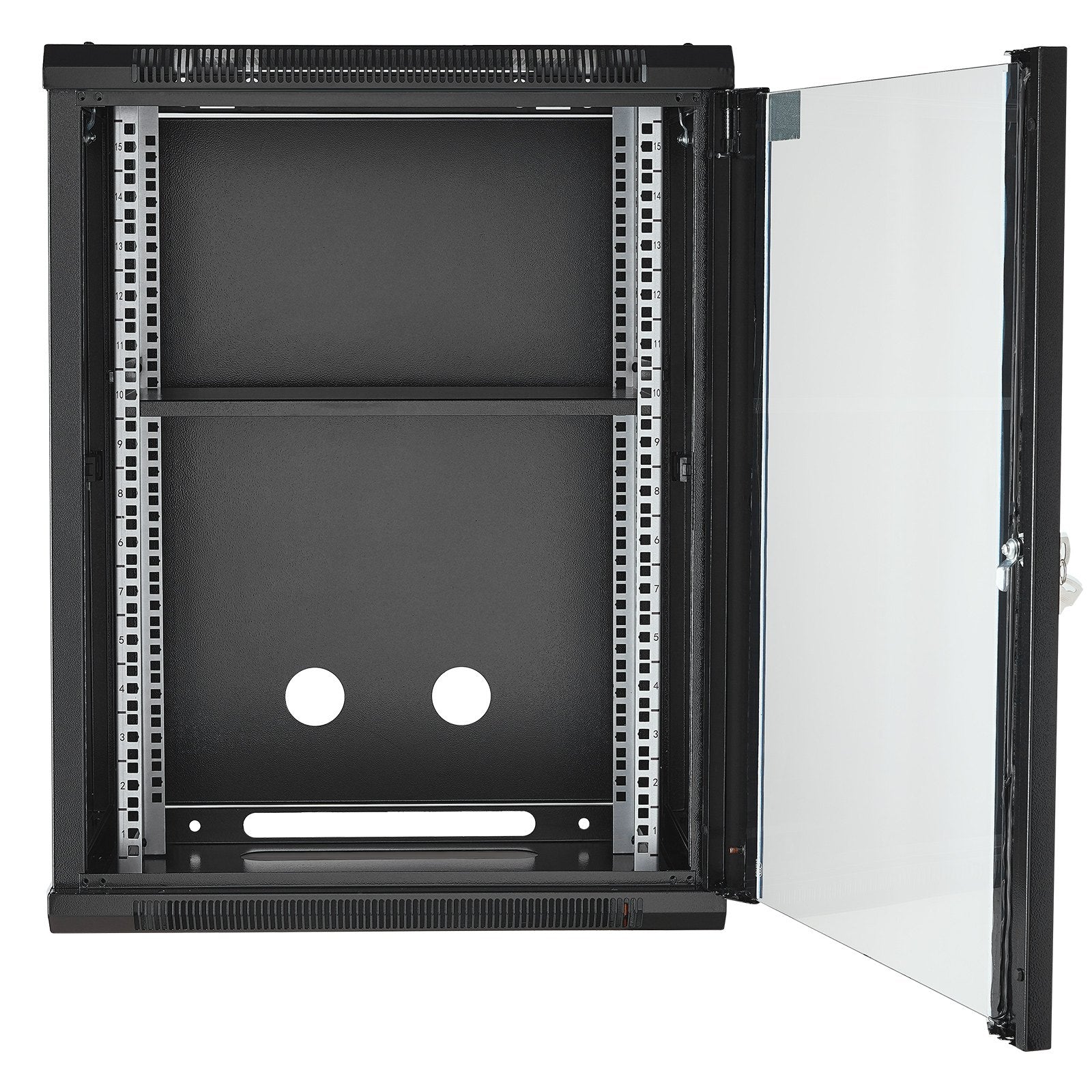 15U Wall Mount Network Cabinet, 226.8 kg Max. Ground Load Capacity, Server Rack Cabinet Enclosure with V952-WLJJ15UW155GJOIJAV0