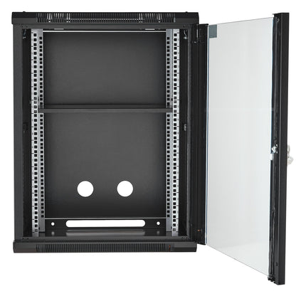 15U Wall Mount Network Cabinet, 226.8 kg Max. Ground Load Capacity, Server Rack Cabinet Enclosure with V952-WLJJ15UW155GJOIJAV0