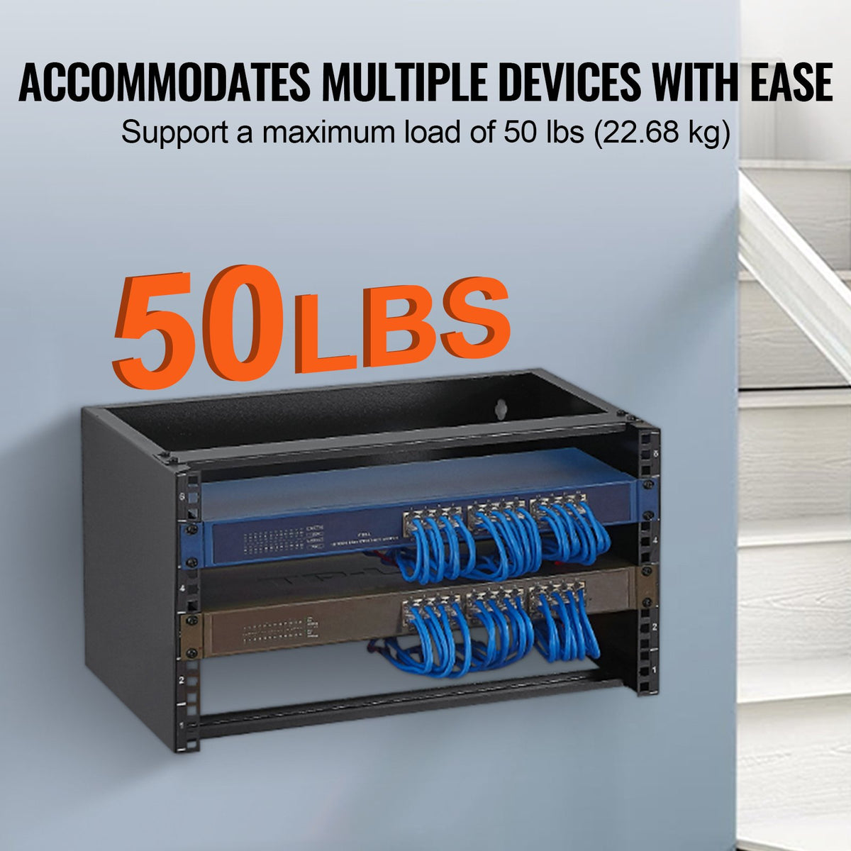 6U Wall Mount Network Rack, 14 in/355.6 mm Depth, 50 lbs/22.68 kg Max Weight Capacity Wall Mount Server Rack V952-WLJJ6U14YC007I4RXV0