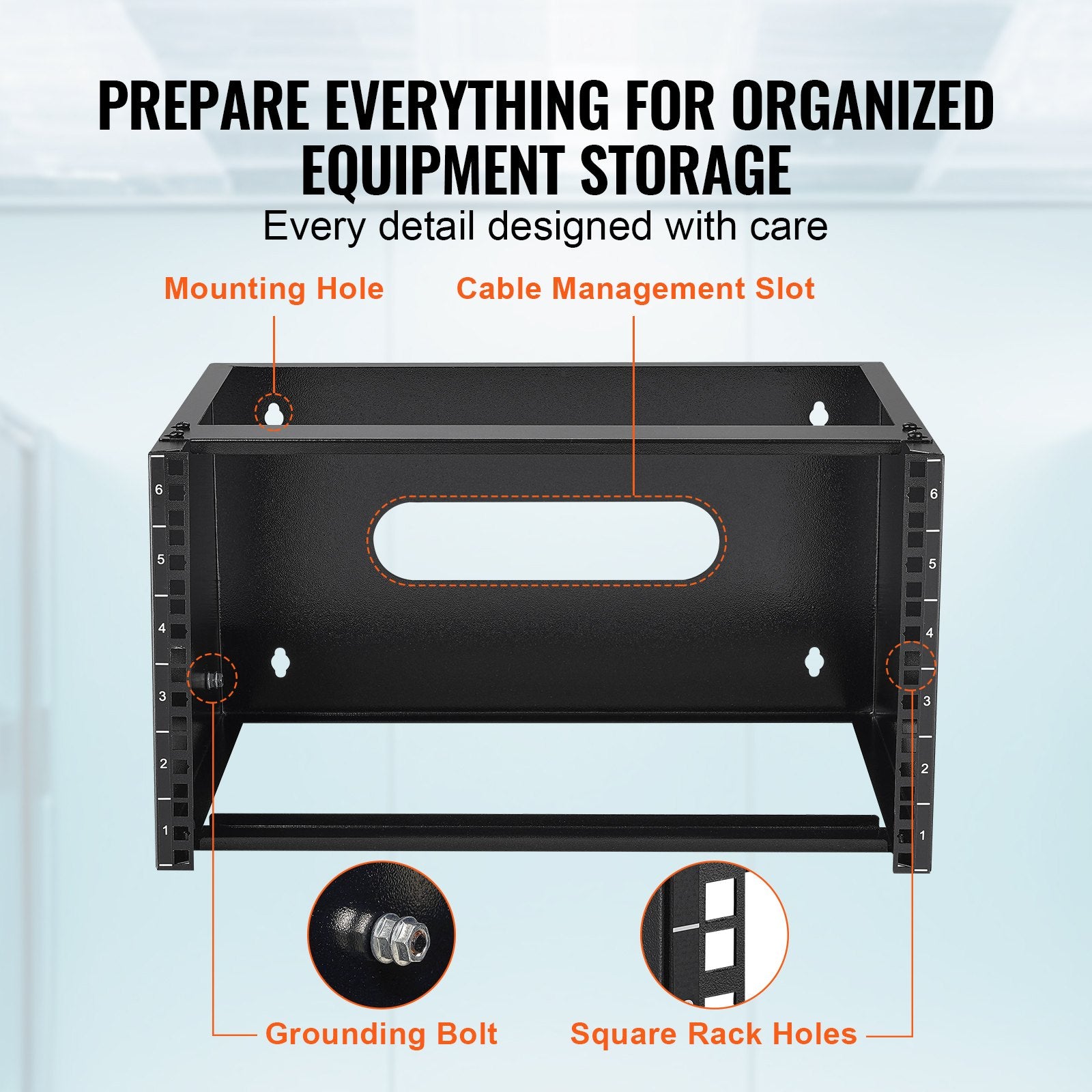 6U Wall Mount Network Rack, 14 in/355.6 mm Depth, 50 lbs/22.68 kg Max Weight Capacity Wall Mount Server Rack V952-WLJJ6U14YC007I4RXV0