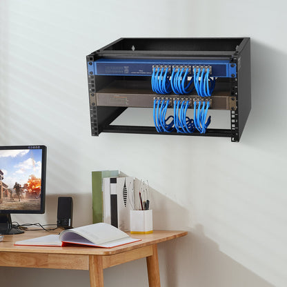 6U Wall Mount Network Rack, 14 in/355.6 mm Depth, 50 lbs/22.68 kg Max Weight Capacity Wall Mount Server Rack V952-WLJJ6U14YC007I4RXV0
