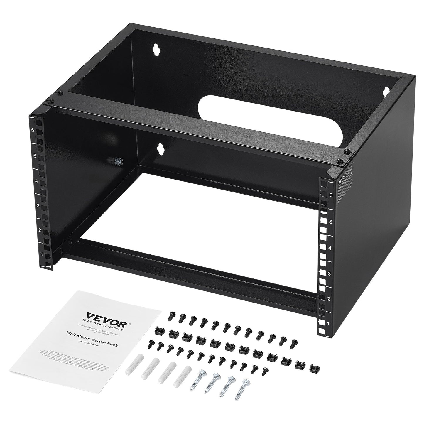 6U Wall Mount Network Rack, 14 in/355.6 mm Depth, 50 lbs/22.68 kg Max Weight Capacity Wall Mount Server Rack V952-WLJJ6U14YC007I4RXV0