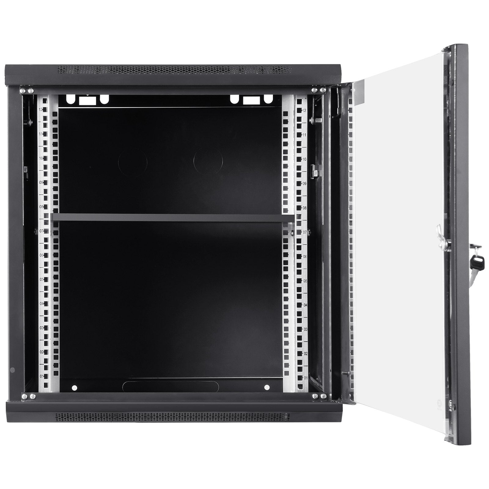 Wall Mount Network Server Cabinet, 393.7 mm Deep, Server Rack Cabinet Enclosure, 90.72 kg Max. Ground-mounted V952-WLJJGHB12U155L3S8V0