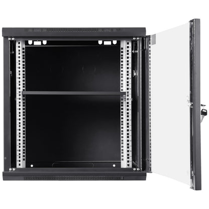 Wall Mount Network Server Cabinet, 393.7 mm Deep, Server Rack Cabinet Enclosure, 90.72 kg Max. Ground-mounted V952-WLJJGHB12U155L3S8V0