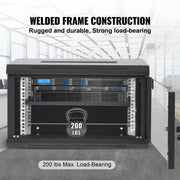 6U Wall Mount Network Server Cabinet, 15.5'' Deep, Server Rack Cabinet Enclosure, 200 lbs Max. Ground-mounted V952-WLJJGHBL6U1556GI7V0