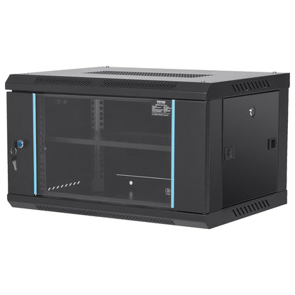 6U Wall Mount Network Server Cabinet, 15.5'' Deep, Server Rack Cabinet Enclosure, 200 lbs Max. Ground-mounted V952-WLJJGHBL6U1556GI7V0